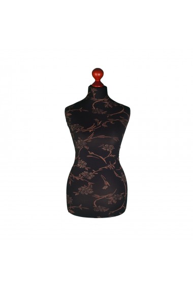 Female Tailor's Dummy Torso Size 18/20 Brown Flowers on Black