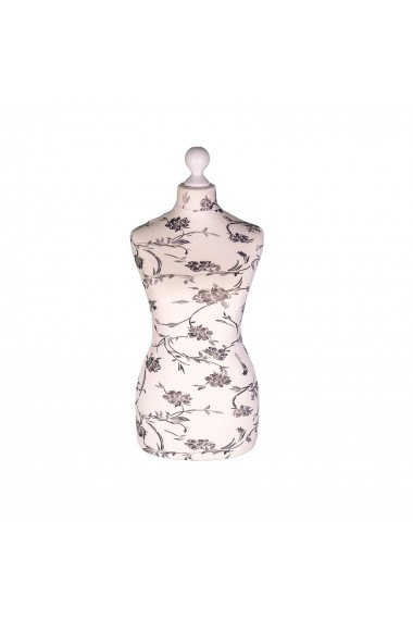 Female Tailor's Dummy Torso Size 20/22 Black Flowers on Cream