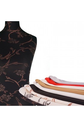 Tailor's Dummy Torso Cover Brown Flowers on Black
