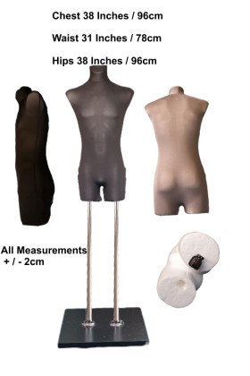 Tailor Dummy Torso With Leg MALE-L Black Base Black